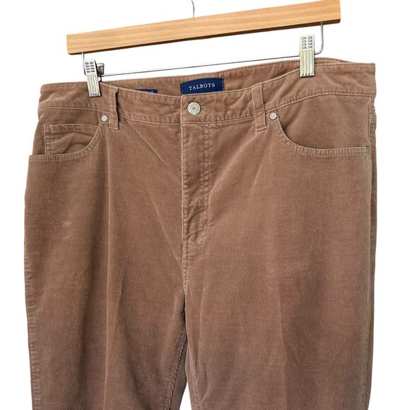 Talbots Women's High Waisted Straight leg Tan Corduroy Fall Pants Size 16 - Picture 5 of 8